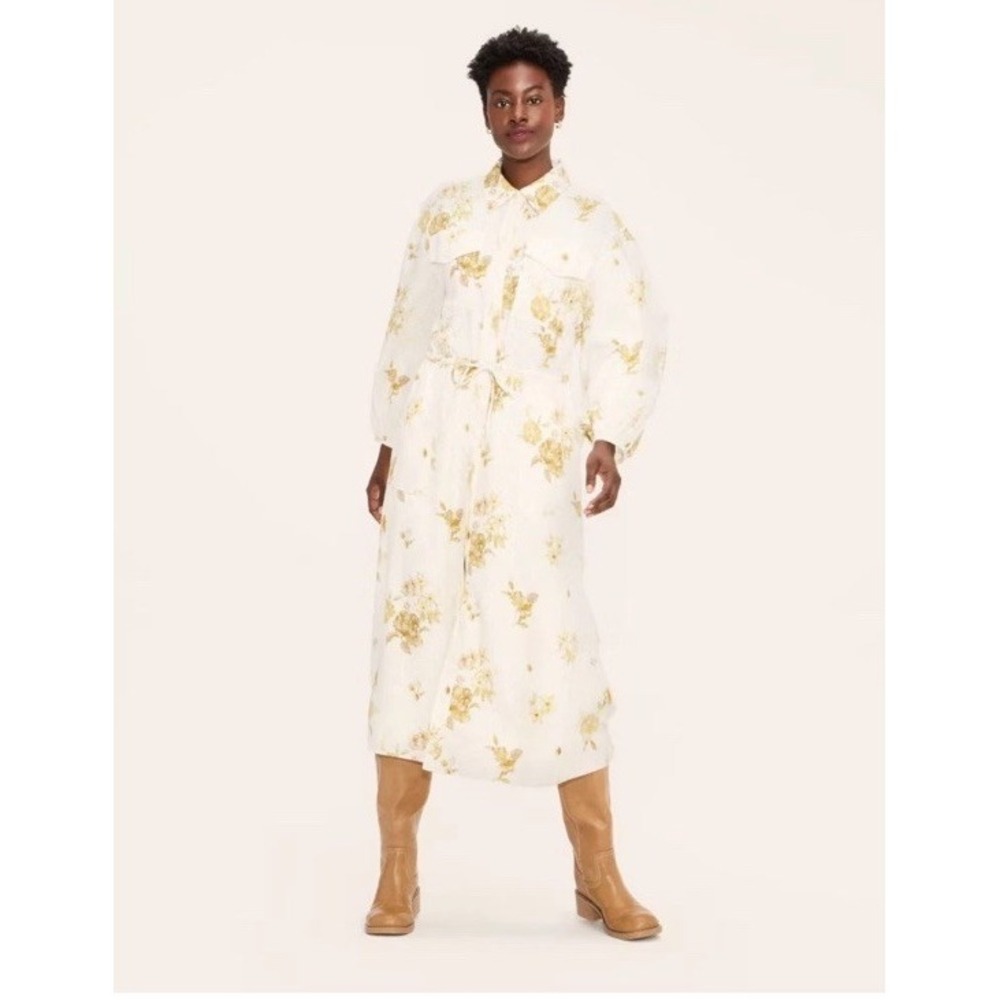 Women's Floral Long Sleeve Utility Midi Shirt Dress - Woolrich size 1X